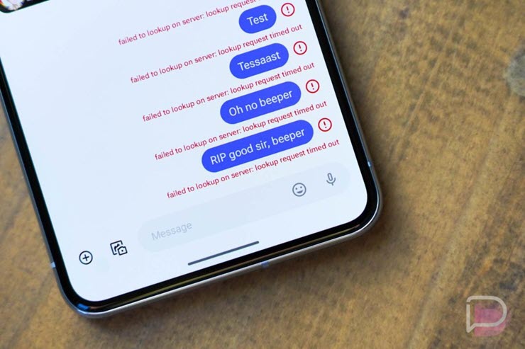 Ứng dụng Beeper Mini bị Apple chặn khả năng nhắn tin với iMessage. (Ảnh: DROID Life)