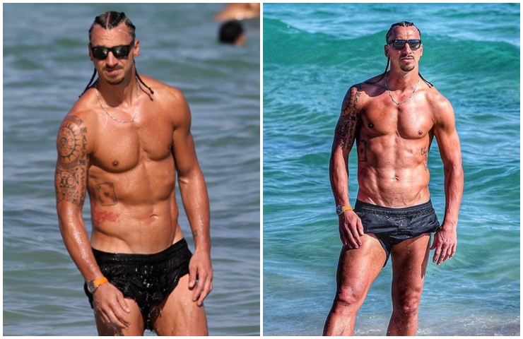 Zlatan Ibrahimović cũng có body vạm vỡ không kém cạnh so với CR7.
