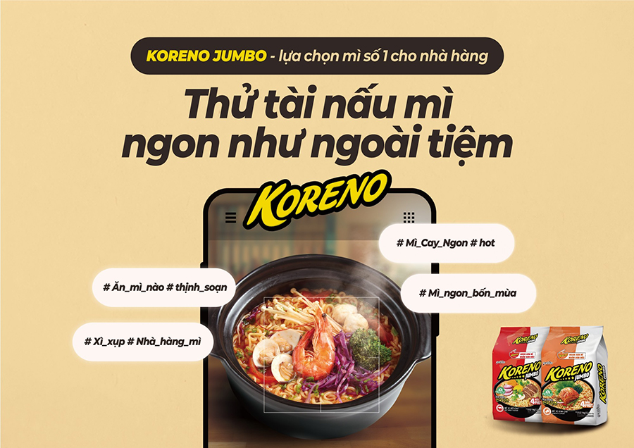 Thưởng thức mì Koreno Jumbo tại các nhà hàng Mì cay Hàn Quốc chuẩn vị