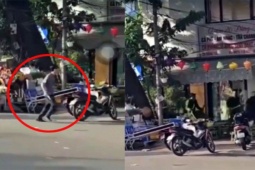 Pháp luật - Hà Nội: Một cảnh sát bị thương khi khống chế đối tượng cầm dao trên phố