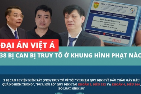 Infographic: 38 bị can trong "đại án Việt Á" bị truy tố ở khung hình phạt nào?