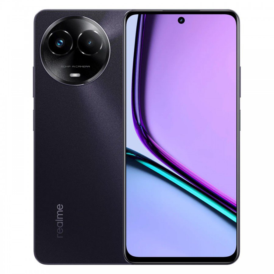 Realme C67 5G màu Sunny Oasis và Dark Purple.