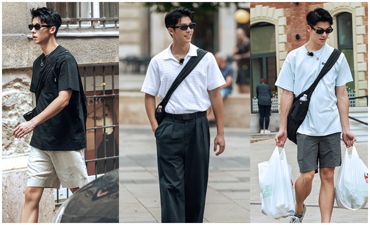 Đi mua sắm, xách đồ trên đường trông anh lúc nào cũng cuốn hút.