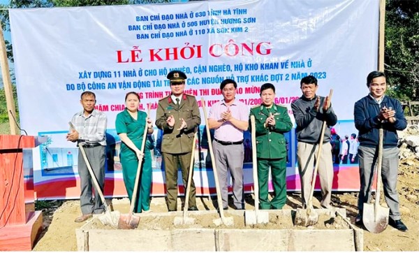 Từ nay đến Tết Nguyên đán Giáp Thìn, sẽ có thêm 400 hộ gia đình nghèo ở Hà Tĩnh được bàn giao nhà mới từ nguồn kinh phí của bộ Công an.