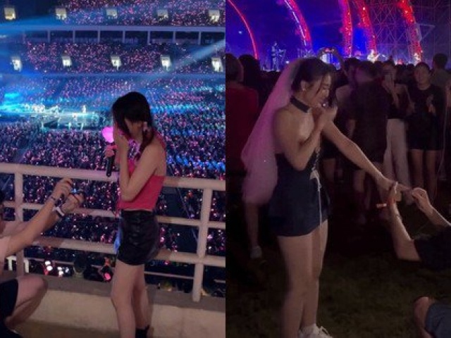 Bạn trẻ - Cuộc sống - Cầu hôn tại concert âm nhạc của thần tượng ngày càng được Gen Z yêu thích