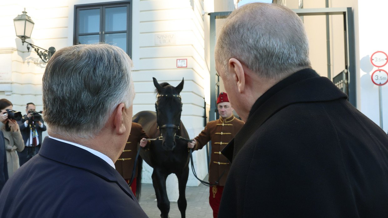 Ông Orban tặng ông Erdogan một con ngựa quý khi nhà lãnh đạo Thổ Nhĩ Kỳ tới Hungary vào ngày 18/12/2023.