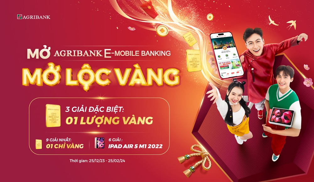 Ưu đãi cực hấp dẫn với chương trình Tết trên Agribank E-Mobile Banking