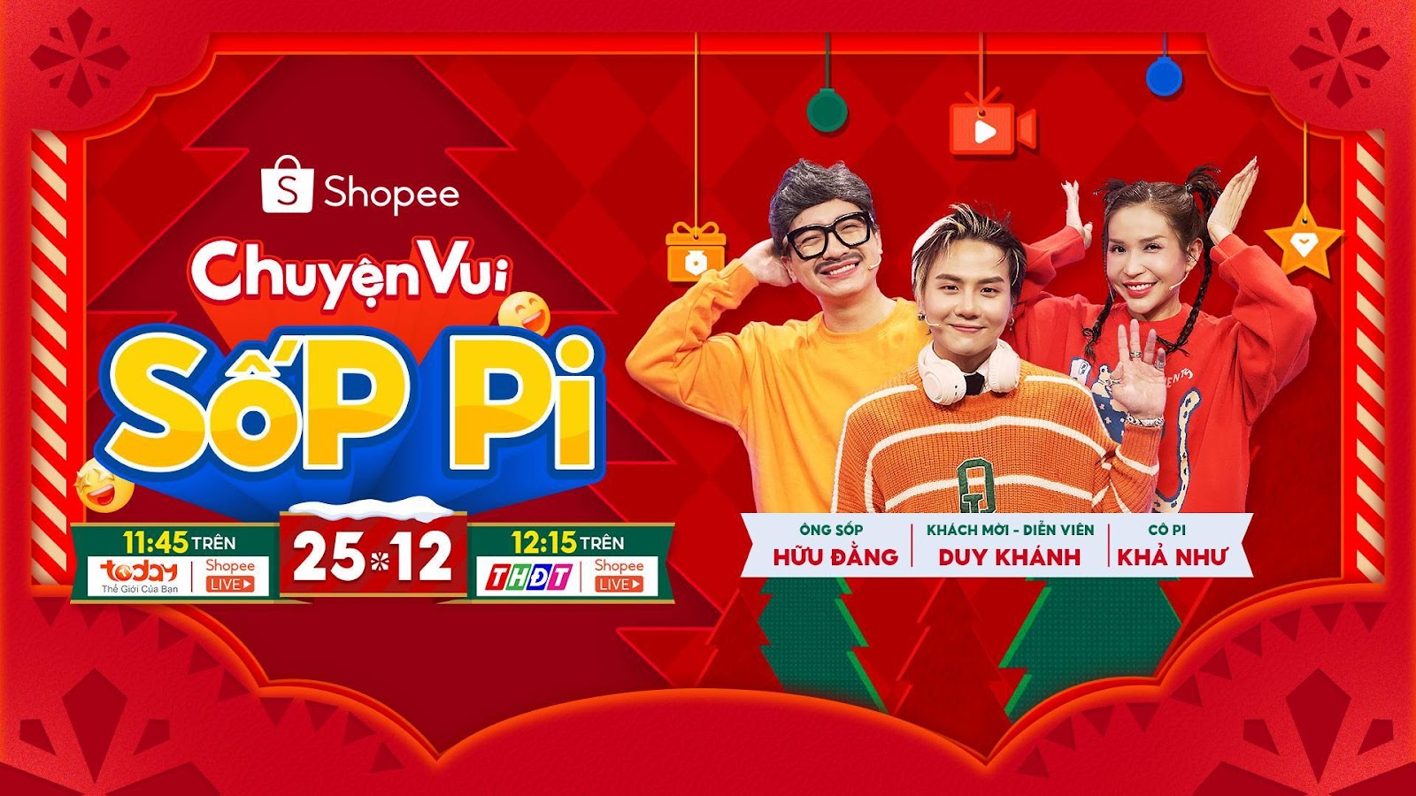  Cùng đón xem chàng trai sinh năm 95 này sẽ trổ tài “quăng miếng” với cha con Sốp Pi ra sao và mang tới những ưu đãi bất ngờ nào trong Chuyện Vui Sốp Pi 25.12!