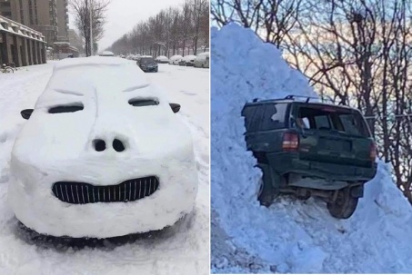 Loạt ảnh hài hước ô tô mắc kẹt trong tuyết