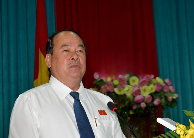 Ông Nguyễn Thanh Bình phát biểu khi chính thức trở thành Chủ tịch UBND tỉnh An Giang