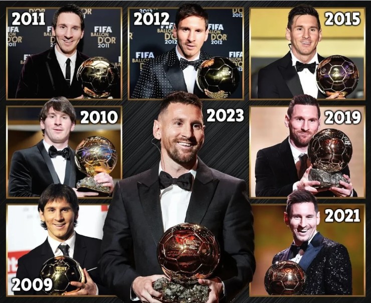 Messi có lần thứ 8 giành danh hiệu "Quả bóng vàng" do France Football bình chọn