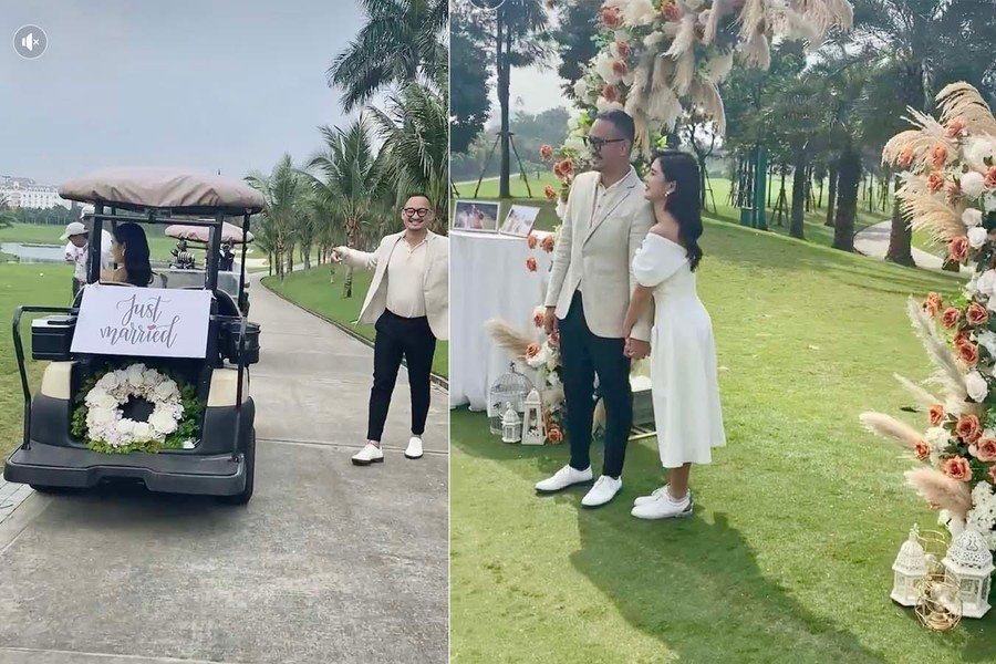 2 nữ MC “được chồng như ý”, chụp ảnh cưới ở sân golf “độc lạ” - 9