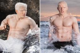 Đàn ông - "Hoàng tử" tóc bạch kim, da trắng muốt đẹp như vị thần, khoe cận cảnh body hoàn mỹ