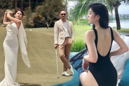 Đời sống Showbiz - 2 nữ MC “được chồng như ý”, chụp ảnh cưới ở sân golf “độc lạ”