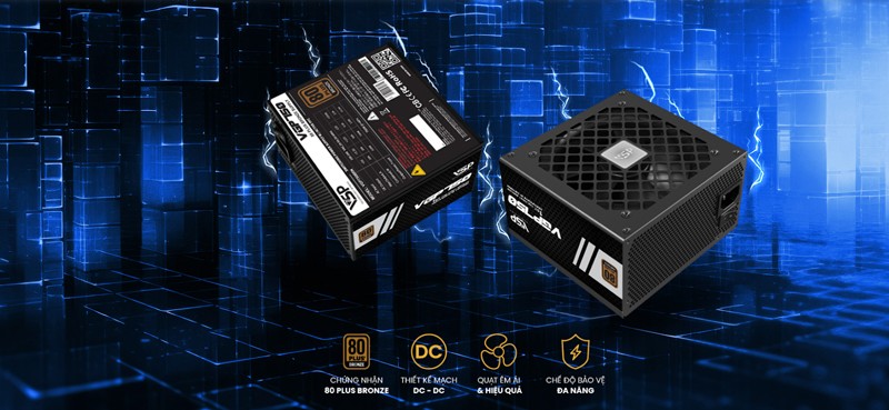 &nbsp;&nbsp;&nbsp;&nbsp;&nbsp;&nbsp;&nbsp;&nbsp;&nbsp;&nbsp;&nbsp;&nbsp;&nbsp;Mã nguồn VGP với đa dạng công suất 550W, 650W, 750W đạt chứng chỉ 80 Plus Bronze
