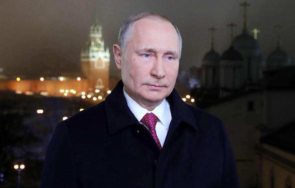 Ông Putin phát biểu mừng năm mới 2024 (ảnh: RIA Novosti)
