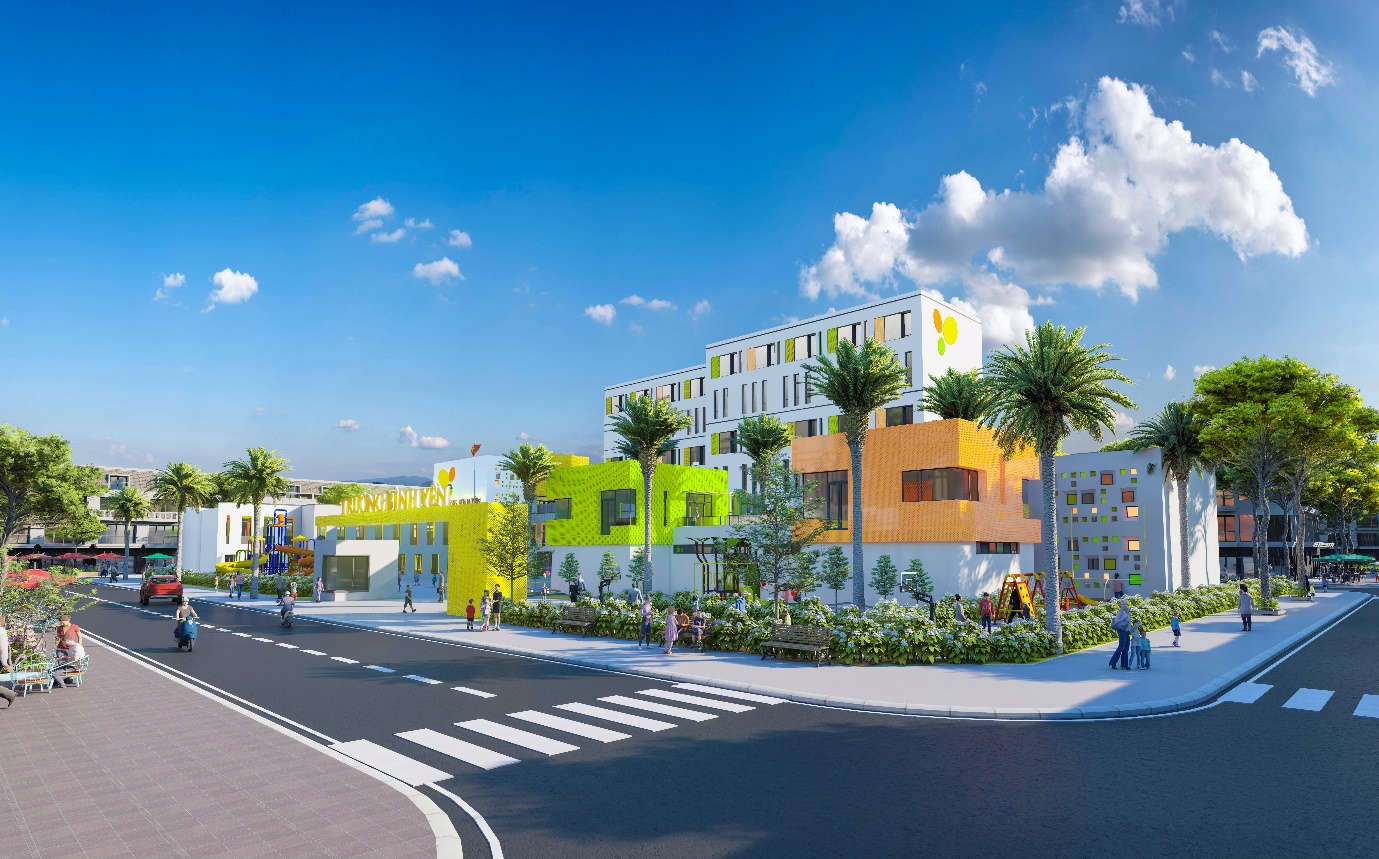 Trường học là một trong những tiện ích quan trọng nằm trong kế hoạch phát triển dự án.