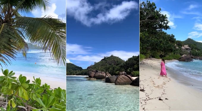 Hình ảnh hòn đảo riêng tư do vợ phu nhân triệu phú đăng tải.