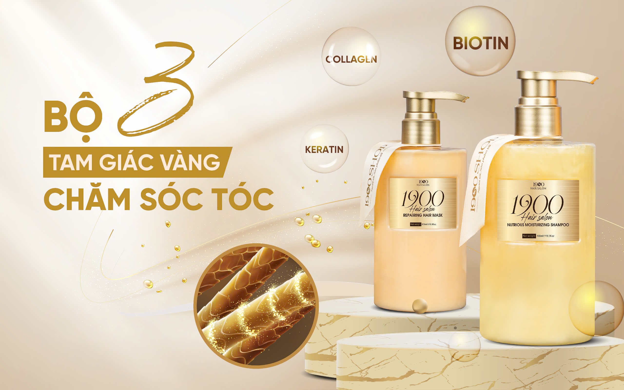 Bộ đôi dầu gội ủ cao cấp 1900 Hair Salon