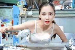 Hậu ly hôn, Angelababy thành  " bà chủ "  quán nướng ở lề đường, nhan sắc gây bão