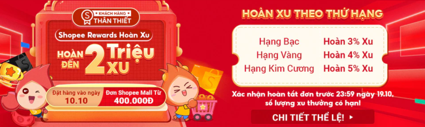 Ưu đãi hoàn xu thành viên áp dụng tối đa với 4 đơn hàng cho mỗi người dùng.