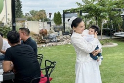 Quỳnh Thư mở tiệc sinh nhật tại trời Tây, công khai diện mạo quý tử đầu lòng
