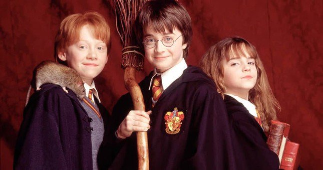 The three wizards of Harry Potter movie version.