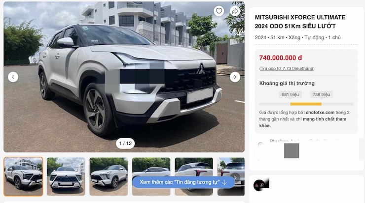 Bài đăng rao bán xe Mitsubishi Xforce Ultimate có số ODO 51Km.