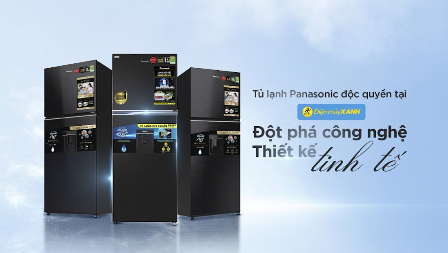 Tủ lạnh Panasonic 2 cánh ngăn đá trên hiện đang được phân phối độc quyền tại các cửa hàng Điện Máy Xanh trên toàn quốc