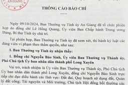 2 cựu Phó Chủ tịch UBND TP Long Xuyên bị khai trừ khỏi Đảng
