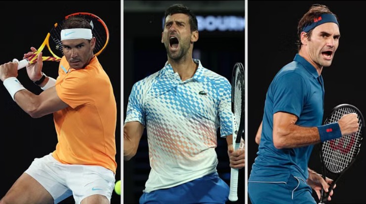 Federer (bên phải) cho rằng Djokovic (giữa) đặc biệt nhất, vì có cơ địa, ý chí vượt trội
