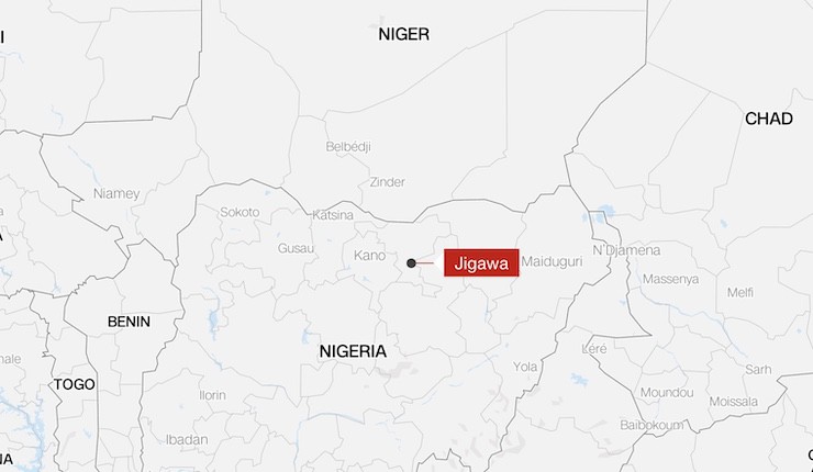 Địa điểm xảy ra vụ tai nạn ở bang Jigawa, Nigeria. Ảnh: CNN.
