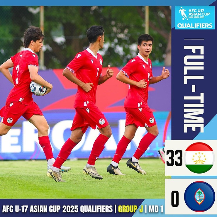 Trận thắng đáng sợ của&nbsp;U17 Tajikistan