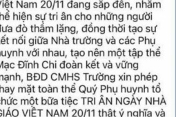 Giáo dục - du học - Phụ huynh vận động tổ chức gặp mặt tri ân ngày 20-11, trường ra thông báo khẩn