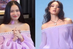 Hoàng Thùy Linh che bụng với váy giá bình dân khi tái xuất