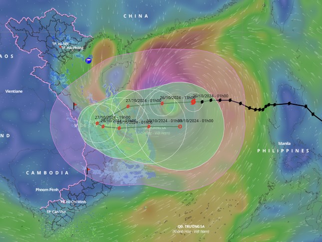 Nhận định mới nhất về hướng di chuyển của bão Trà Mi.