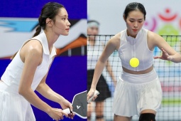 Thể thao - Vợ hot girl của Lý Hoàng Nam so tài diễn viên Diệp Bảo Ngọc ở sân pickleball