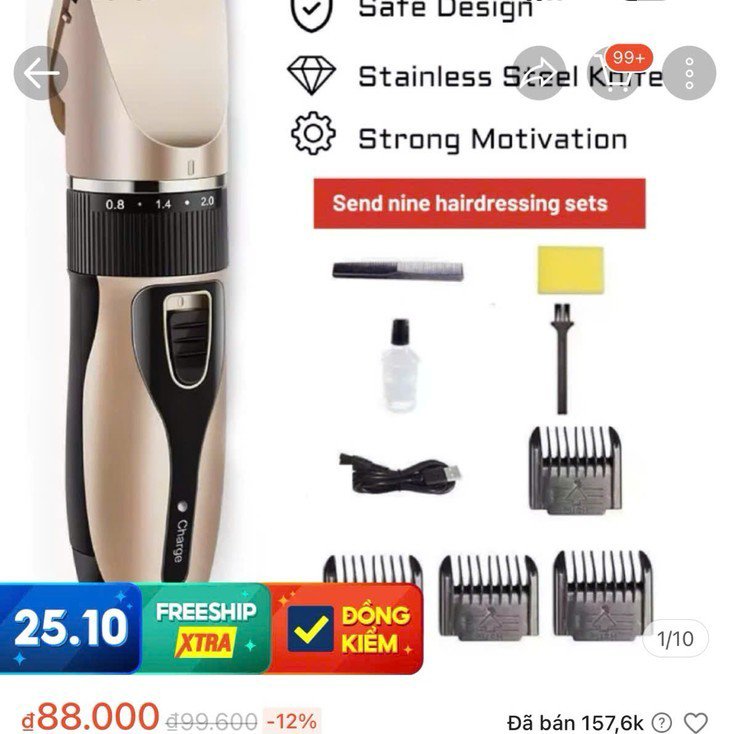 Tông đơ cắt tóc 88.000 đồng... giá rẻ khó tốt 