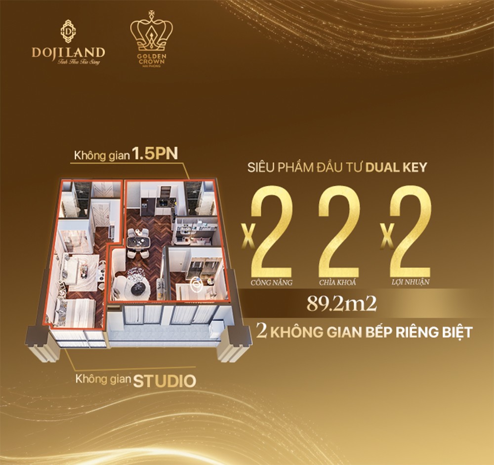 Siêu phẩm căn hộ Dual Key chuẩn quốc tế đầu tiên tại Hải Phòng tại Golden Crown Hai Phong