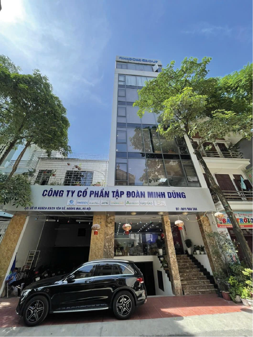 Trụ sở chính của Công ty cổ phần tập đoàn Minh Dũng là tòa nhà 7 tầng tọa lạc tại Yên Sở, Hoàng Mai, Hà Nội