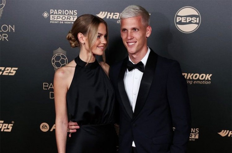 Dani Olmo is affectionate with his girlfriend Laura Abla Schmitt.