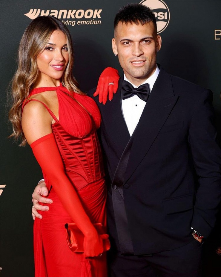 Striker Lautaro Martinez and his wife Agustina Gandolfo.