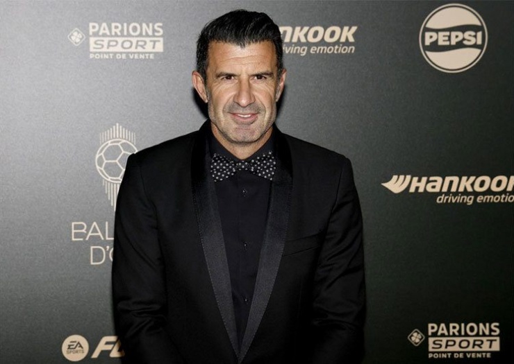 Former famous players such as Luis Figo (pictured), Djibril Cisse, Clarence Seedorf, Marcel Desailly and Didier Droba are all present.