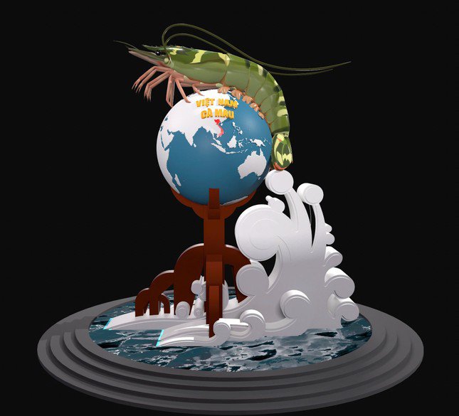 Biểu tượng con Tôm Cà Mau của tác giả Tô Minh Tấn, dự kiến được xây ở quảng trường Phan Ngọc Hiển.