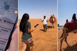 Du lịch - Thực hư video nữ du khách mắc kẹt giữa sa mạc, tình cờ gọi được 'taxi' lạc đà