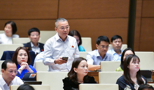 Đại biểu Nguyễn Lân Hiếu (đoàn Bình Định). Ảnh: Như Ý