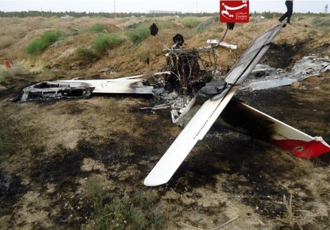 Hình ảnh được cho là từ hiện trường vụ rơi trực thăng của IRGC. Ảnh: Tasnim