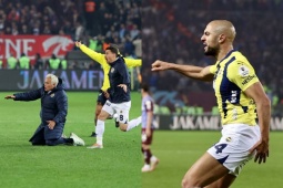 Bóng đá - Mourinho ăn mừng khiến fan &quot;bò ra cười&quot;, cựu sao MU giúp Fenerbahce thắng nghẹt thở