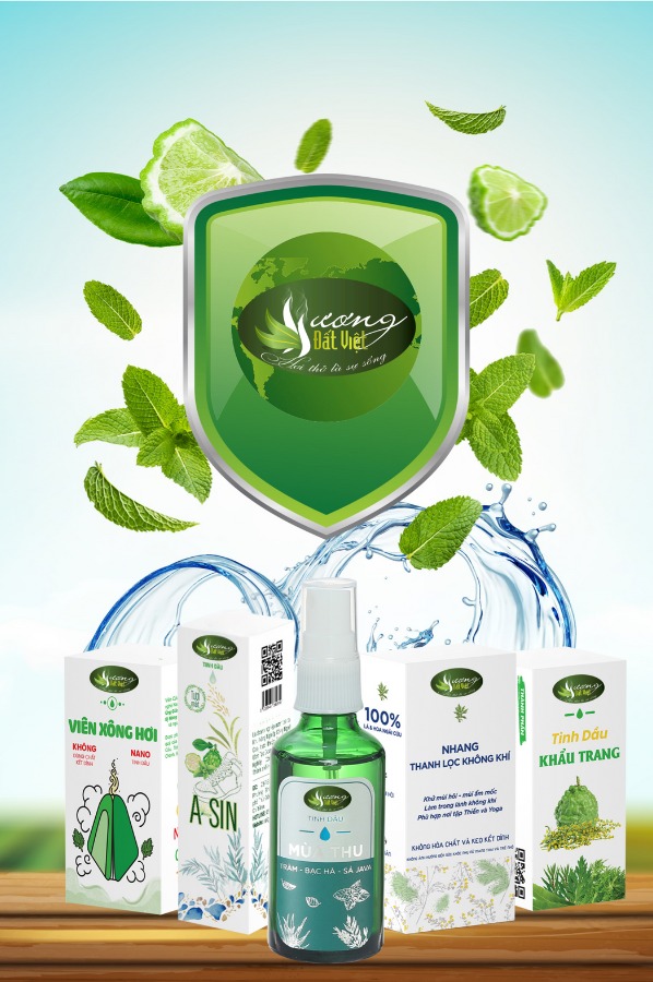 Sản phẩm có 100% nguyên liệu đến từ thiên nhiên như ngải cứu, sả java, bột rơm lúa, tràm, bạc hà,...