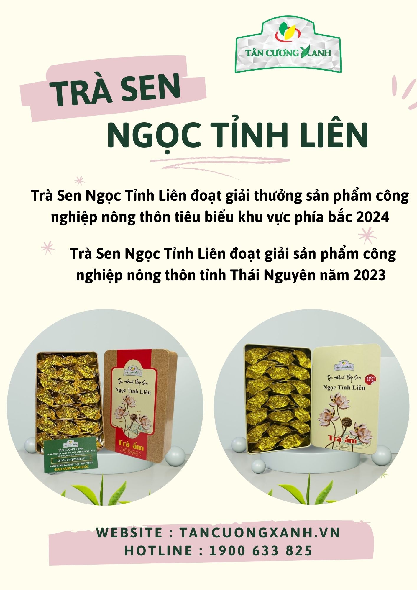 Trà sen Ngọc Tỉnh Liên là một trong những sản phẩm trà ngon nhất tại hệ thống Tân Cương Xanh